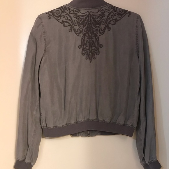 Gray embroidered bomber - Picture 3 of 4